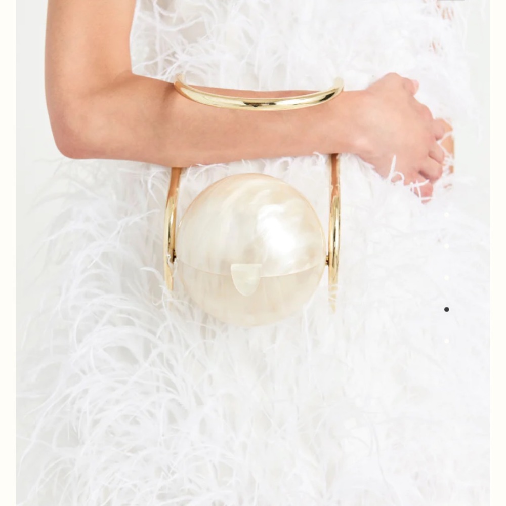 NWT Cult GAIA Pearl acrylic and gold-tone purse/clutch